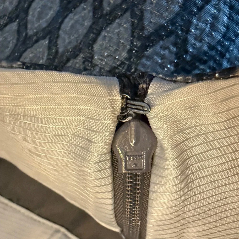 J.Crew Pencil Skirt Women 4 Silver Wool Silk Metallic Jacquard Style Luxury